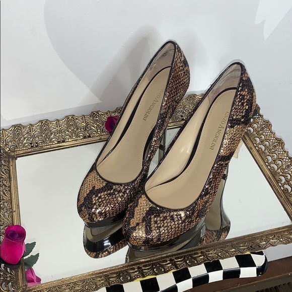 Enzo Angiolini Cheetah Sequin Heels - Picture 2 of 6